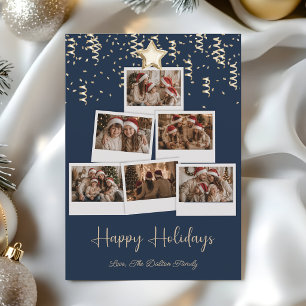 Carte Joyeuses Fêtes Moderne Multi-Photos en forme