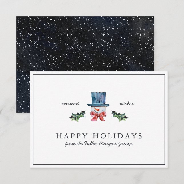 Carte Joyeuses Fêtes | Noël Classique Rustique Minimalis (Devant / Derrière)