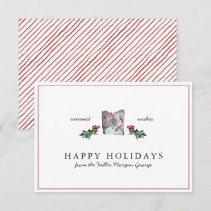 Carte Joyeuses Fêtes Noël Classique Rustique Minimalis