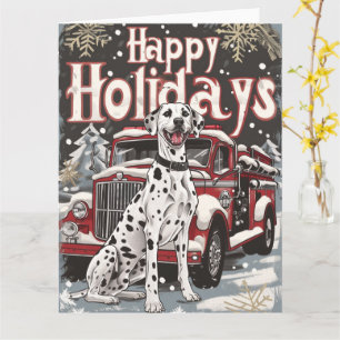 Carte Joyeuses fêtes Noël dalmate