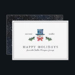 Carte Joyeuses fêtes| Noël rustique minimaliste classiqu<br><div class="desc">Dans les profondeurs de l'hiver, cette collection classique apporte une touche de couleur très recherchée. Les illustrations festives et la verdure luxuriante contribuent à égayer l'atmosphère par une touche élégante. Voilà à quoi ressemble le bonheur. C'est la saison pour envoyer des cartes de fin de année d'affaires. Ajoutez le logo...</div>
