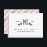 Carte Joyeuses fêtes| Noël rustique minimaliste classiqu<br><div class="desc">Dans les profondeurs de l'hiver, cette collection classique apporte une touche de couleur très recherchée. Les illustrations festives et la verdure luxuriante contribuent à égayer l'atmosphère par une touche élégante. Voilà à quoi ressemble le bonheur. C'est la saison pour envoyer des cartes de fin de année d'affaires. Ajoutez le logo...</div>