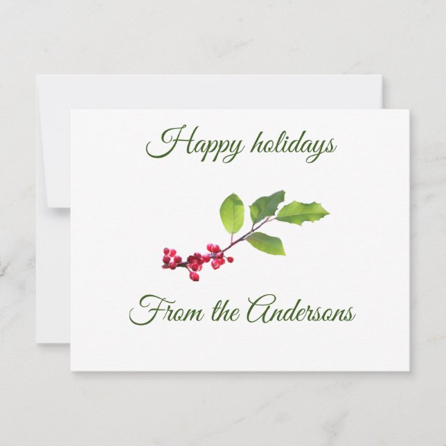 Carte Joyeuses fêtes nom de l'endroit de la branche des  (Devant)