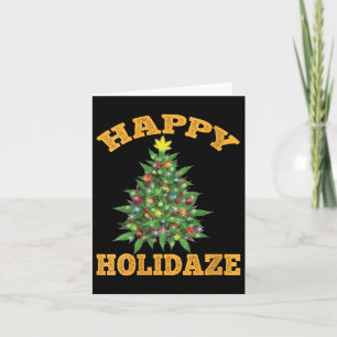 Carte Joyeuses Fêtes pour Femmes Drôle de Weed Noël Ston