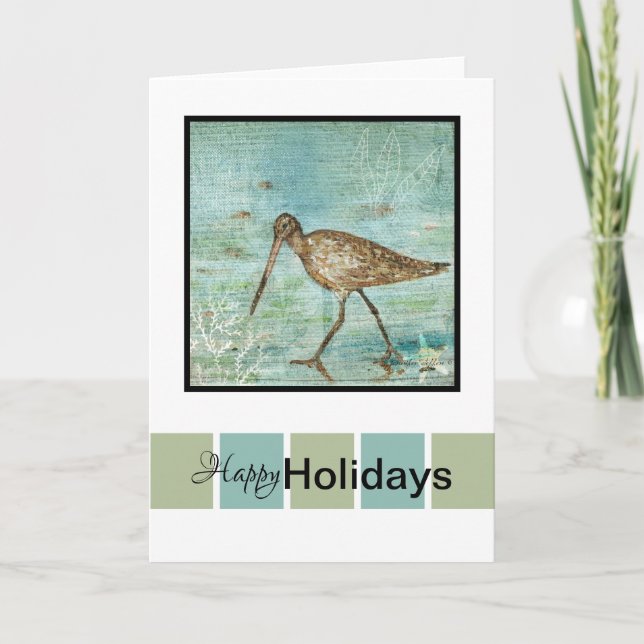 Carte Joyeuses Fêtes Snipe Art Coastal (Devant)