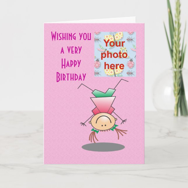 Carte Joyeuses filles d'anniversaire faisant des poignée (Devant)