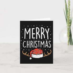 Carte Joyeuses lumières de Noël Santa Hat Noël Famille H