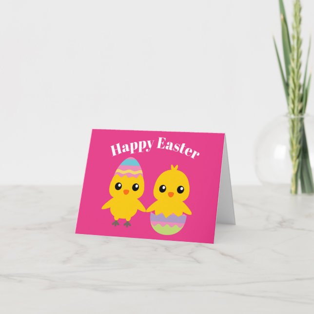 Carte Joyeuses Pâques Adorables poussins (Devant)