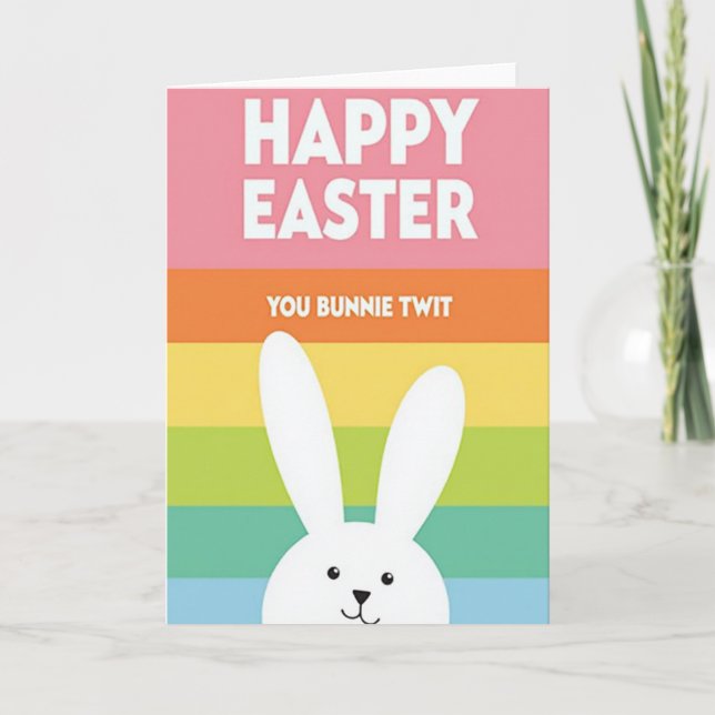 Carte Joyeuses Pâques, ami(e) Lapin (Devant)