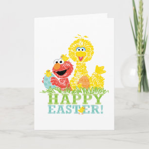 Carte Joyeuses Pâques d'Elmo et Big Bird