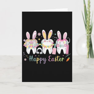 Carte Joyeuses Pâques Dents Lapin Oreilles Dentaires Den
