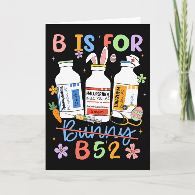 Carte Joyeuses Pâques Drôle Psychologue Infirmière B Est (Devant)