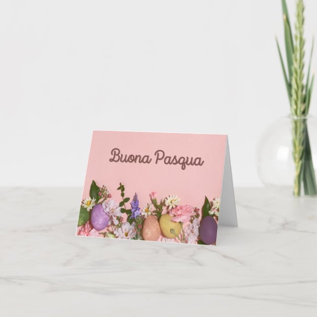 Carte Joyeuses Pâques, Italien Bon Pâques  (Devant)