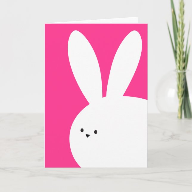 Carte Joyeuses Pâques Lapin Blanc (Devant)