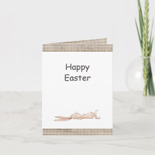 Carte Joyeuses Pâques Lapin Gingham Chill Pâques 