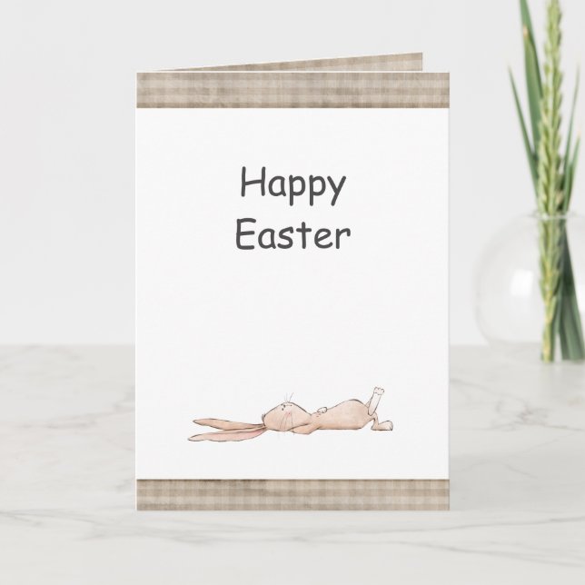 Carte Joyeuses Pâques Lapin Gingham Chill Pâques  (Devant)