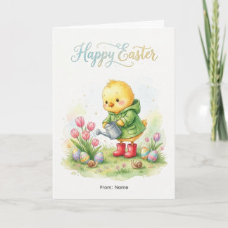 Carte Joyeuses Pâques Mignon Poulet Printemps