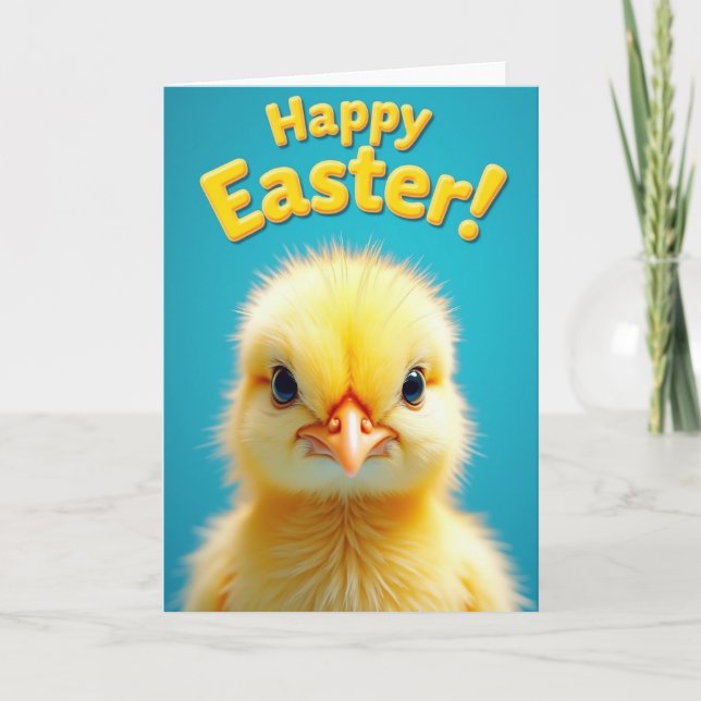 Carte Joyeuses Pâques Oiseau Jaune (Devant)