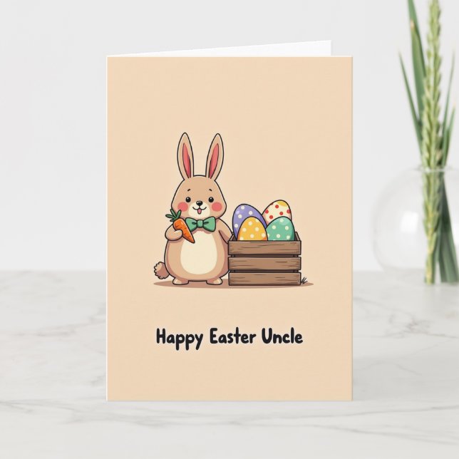 Carte Joyeuses Pâques Oncle Lapin (Devant)
