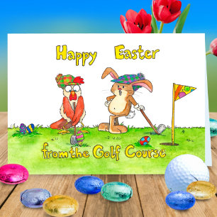 Carte Joyeuses Pâques pour les golfeurs par Nicole Janes