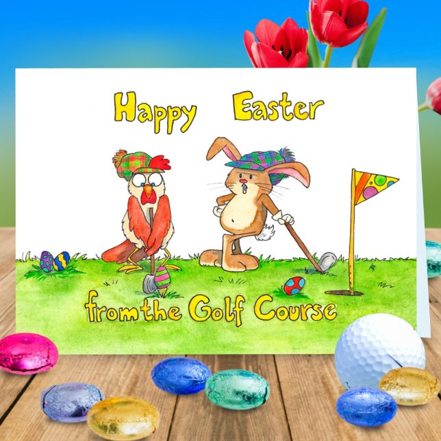 Carte Joyeuses Pâques pour les golfeurs par Nicole Janes (Créateur téléchargé)