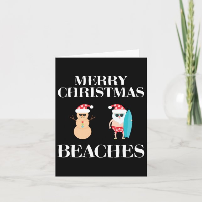 Carte Joyeuses plages de Noël Floride Famille Vacances (Devant)