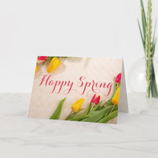 Carte Joyeuses Tulipes colorées au printemps