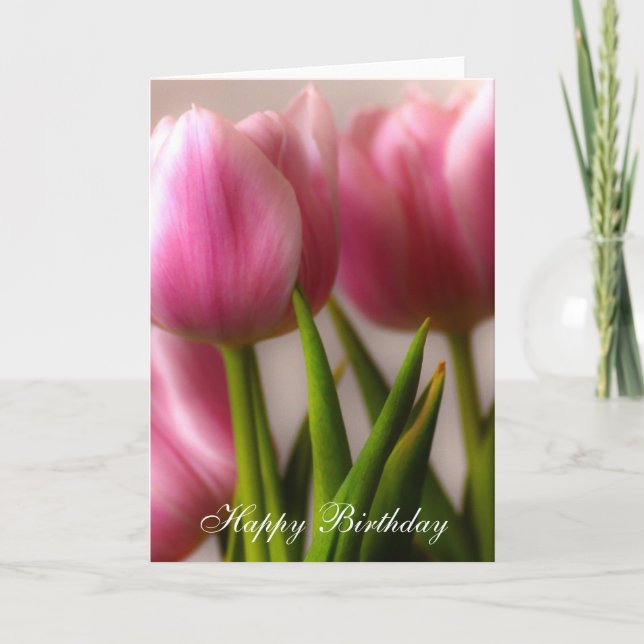 Carte Joyeuses tulipes d'anniversaire (Devant)