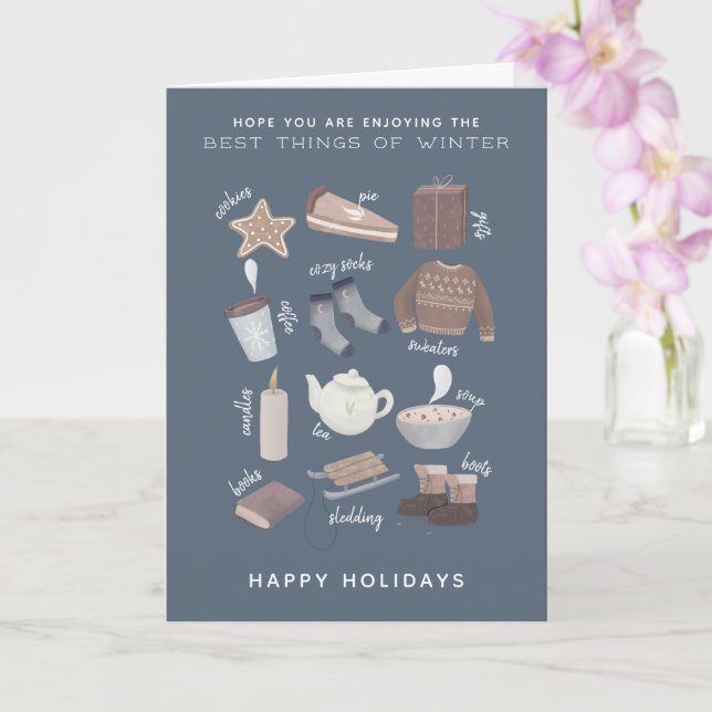 Carte Joyeuses vacances meilleur de l'hiver (Orchidée)