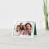 Joyeuses Vacances Moderne Foliage Botanique Photo