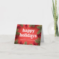 Joyeuses Vacances Moderne Holly Berry Pine Needles