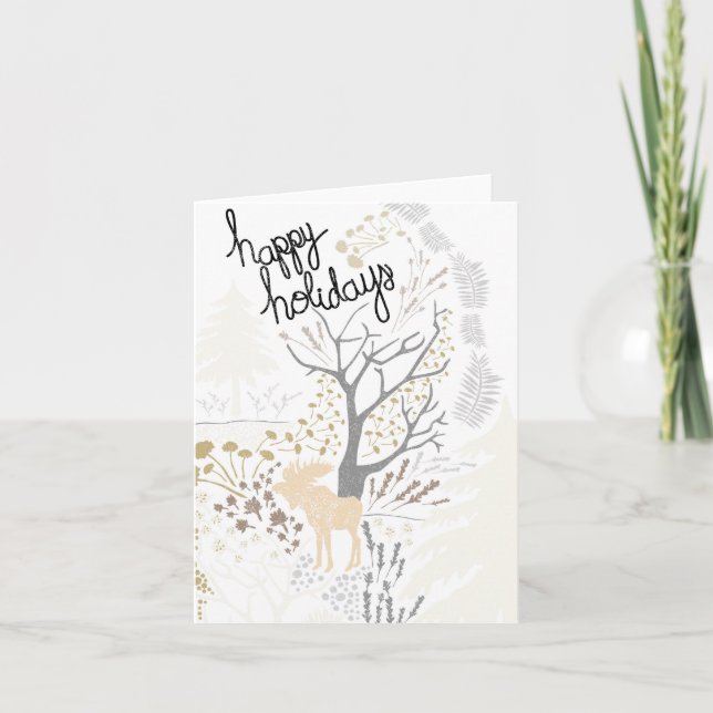 Carte Joyeuses vacances Moose Holiday Card (Devant)