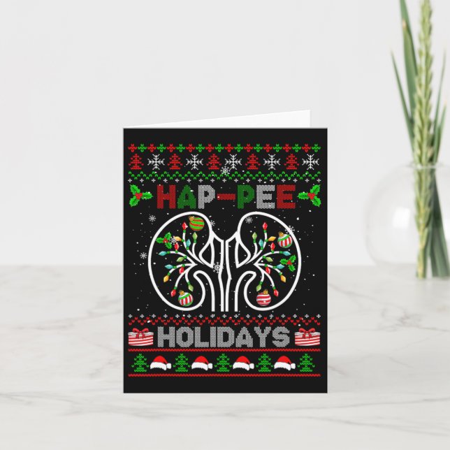Carte Joyeuses vacances Noël Dialyse Infirmière Kidney P (Devant)