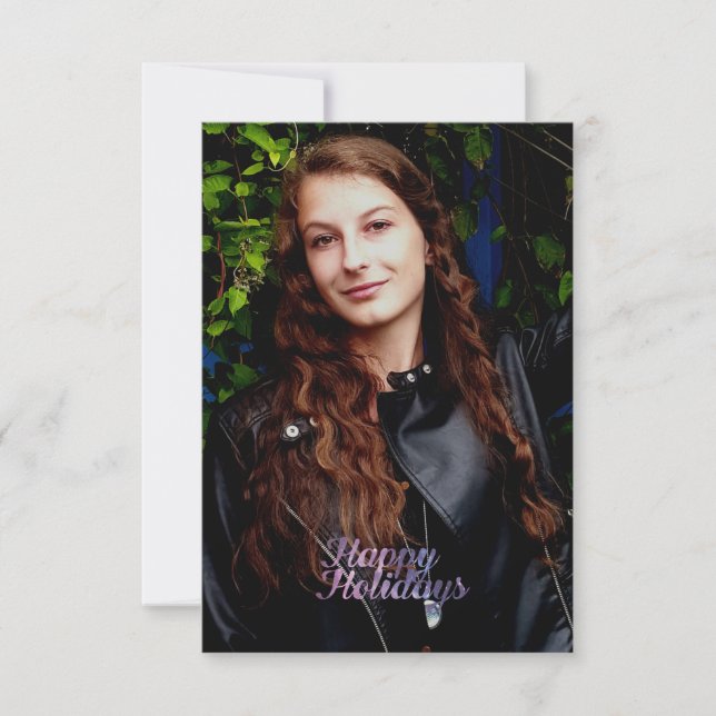 Carte Joyeuses vacances Purple Space Galaxy Typographie (Devant)