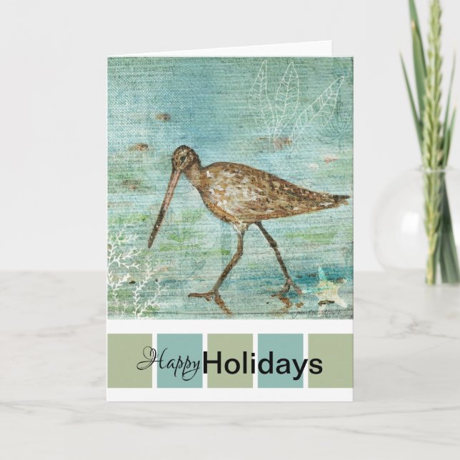 Carte Joyeuses vacances Shore Bird Art (Devant)