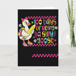 Carte Joyeux 100 Jours d'École Canard Mignon Enseignant