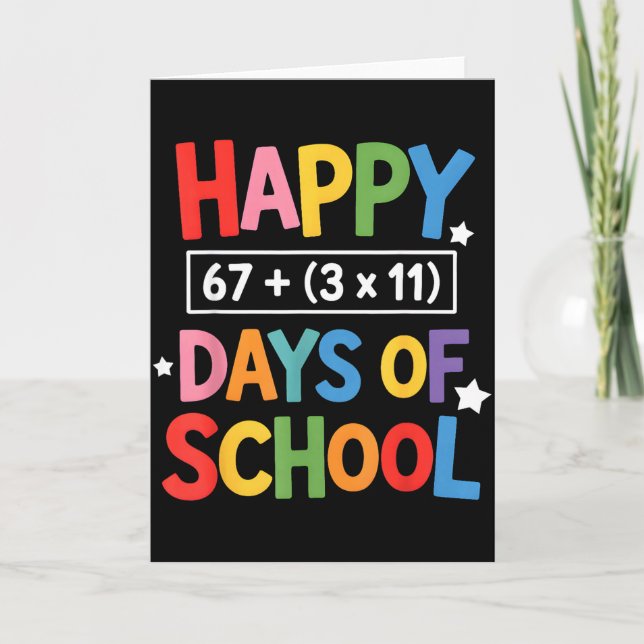 Carte Joyeux 100 Jours D'École Équation Mathématique 100 (Devant)