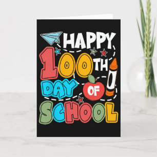 Carte Joyeux 100 Jours D'école Pomme Enseignant Élève Am