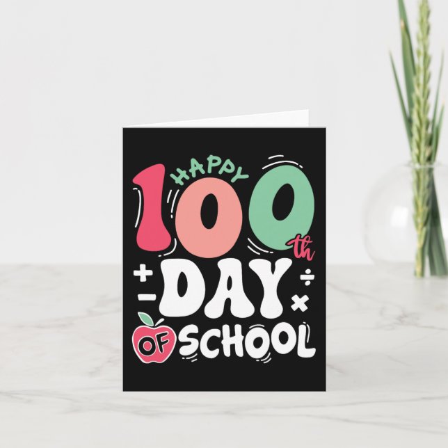 Carte Joyeux 100 Jours D'Enseignant 100E Jour De Scho (Devant)