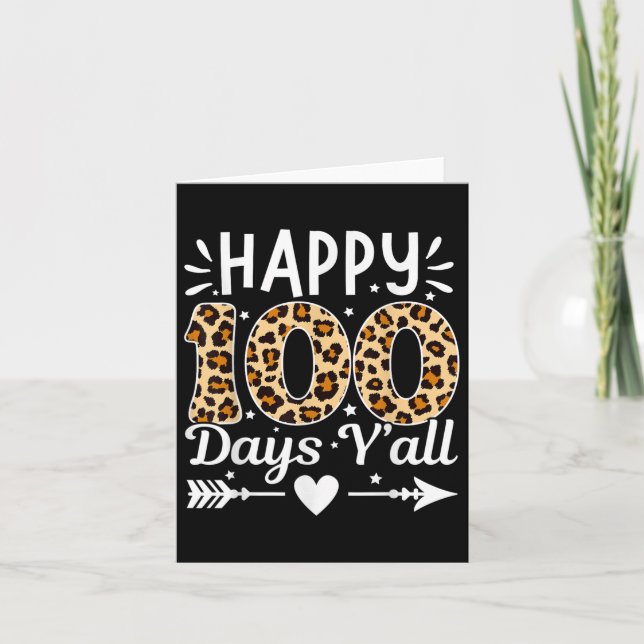 Carte Joyeux 100 Jours Yall Empreinte de léopard 100ème  (Devant)