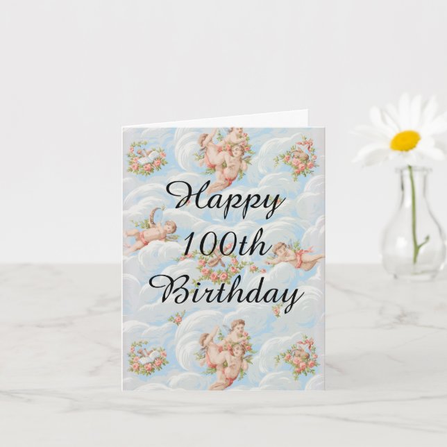 Carte Joyeux 100e anniversaire. (Petite plante)