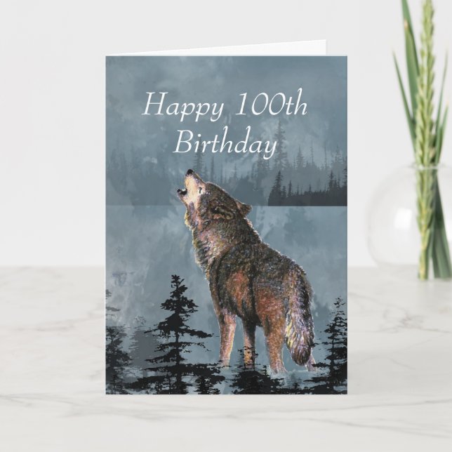 Carte Joyeux 100e anniversaire hurling Wolf Vous êtes gé (Devant)