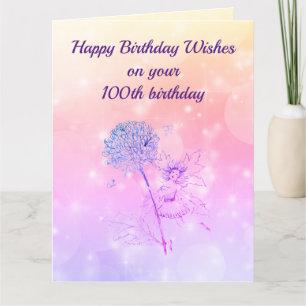 Carte Joyeux 100e anniversaire Salutation