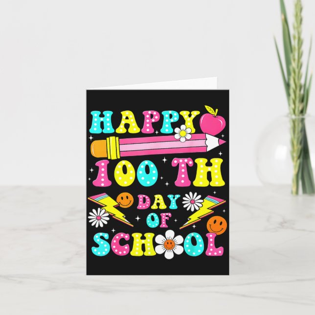 Carte Joyeux 100e jour d'école 100 jours d'école Enseign (Devant)