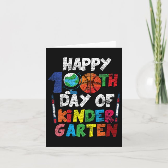 Carte Joyeux 100ème Jour De Kinder Garten Cute 100 Jours (Devant)