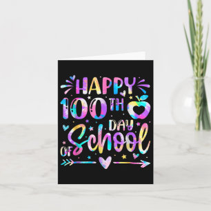Carte Joyeux 100ème Jour De L'École Tie Dye Arc En Ciel 