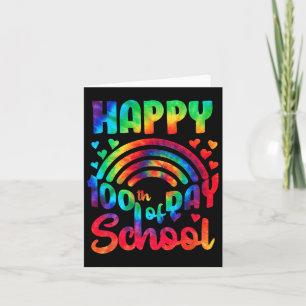Carte Joyeux 100ème Jour De L'École Tie Dye Enseignant E