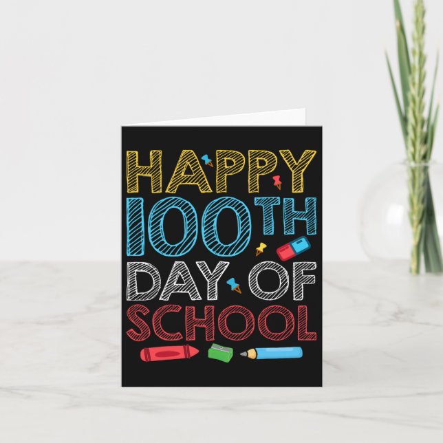 Carte Joyeux 100ème Jour De L'Enseignant Étudiant 100 Jo (Devant)