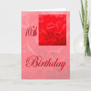 Carte Joyeux 105e Anniversaire Dianthus Fleur Rouge