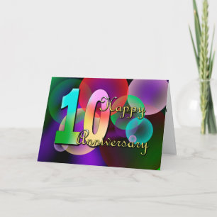 Carte Joyeux 10e anniversaire (anniversaire du mariage)